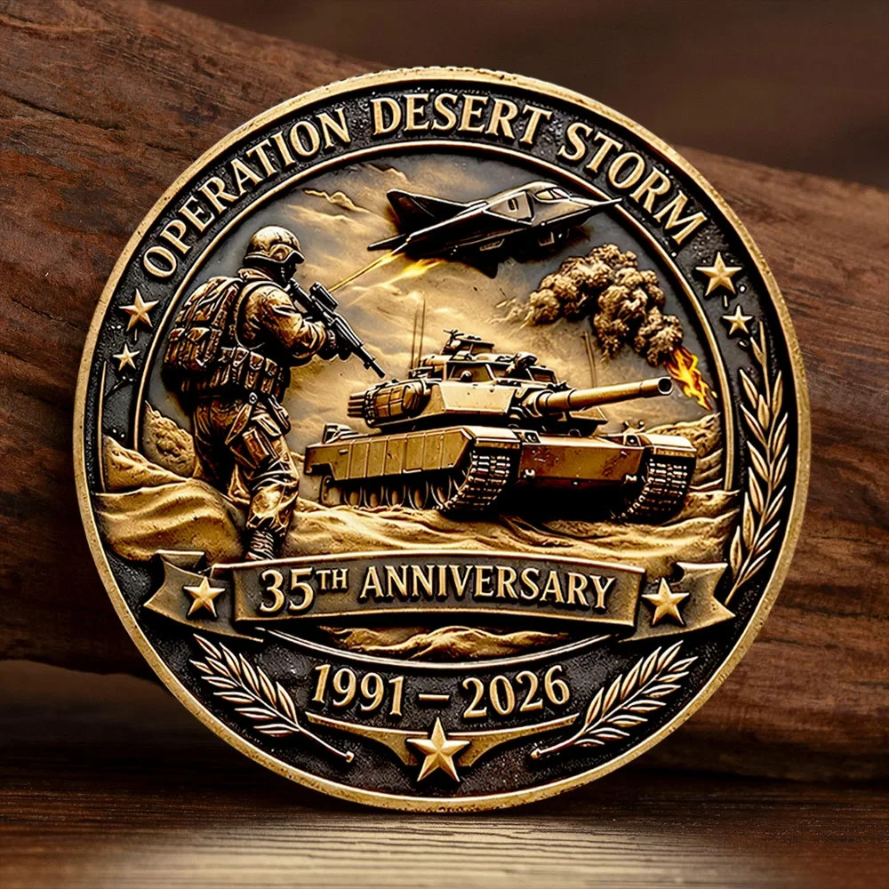 Operation Desert Storm 35th Anniversary 1991-2026 Veteran Challenge Coin Gift