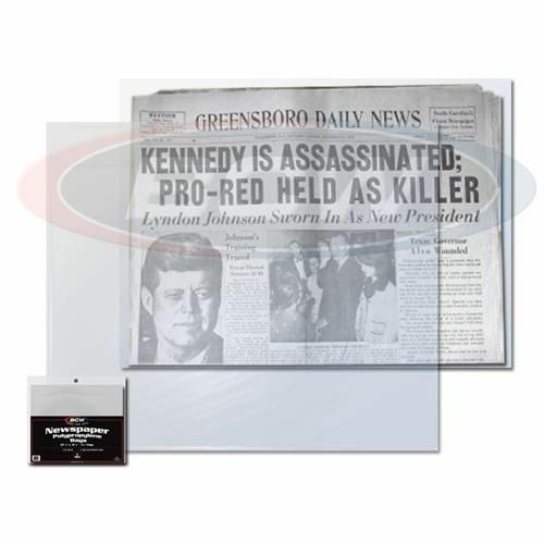 (10 Bags) BCW Newspaper Bags Sleeves Storage Archival Safe 13 3/8 X 11 7/8 Poly