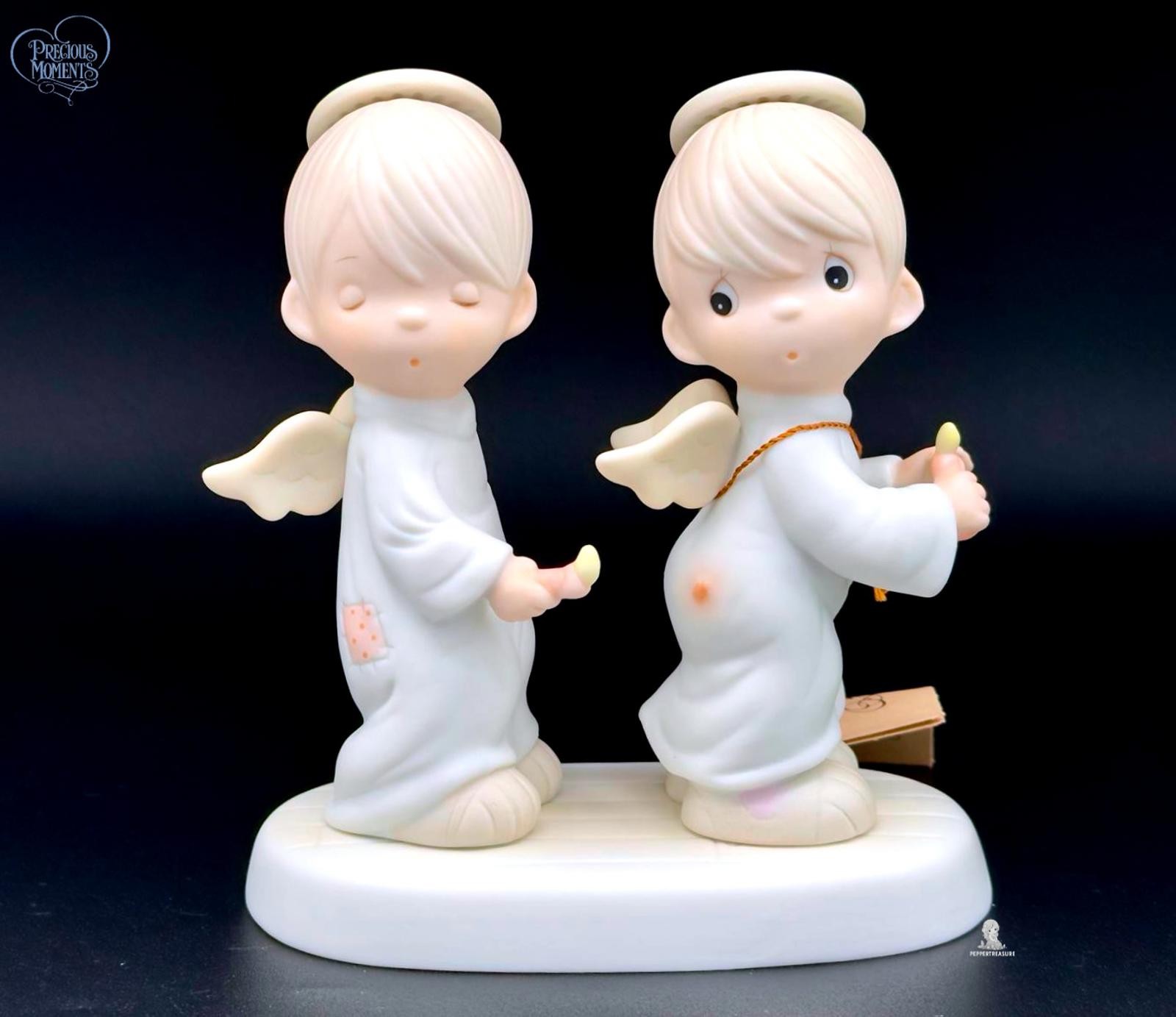 Adorable Precious Moments Angel Figurines Duo