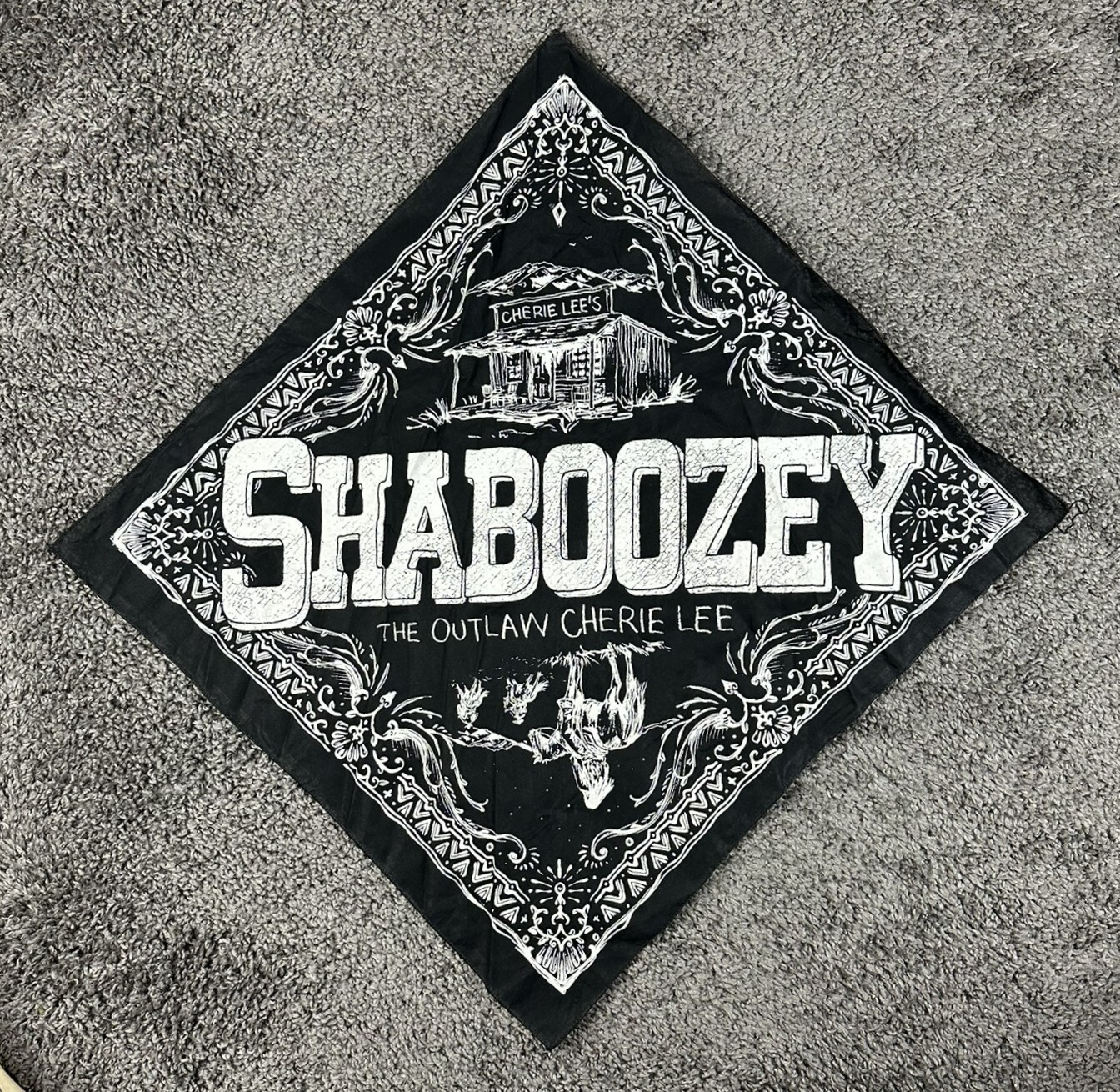 Shaboozey The Outlaw Cherie Lee Black White Graphic Print Bandana Tour Merch