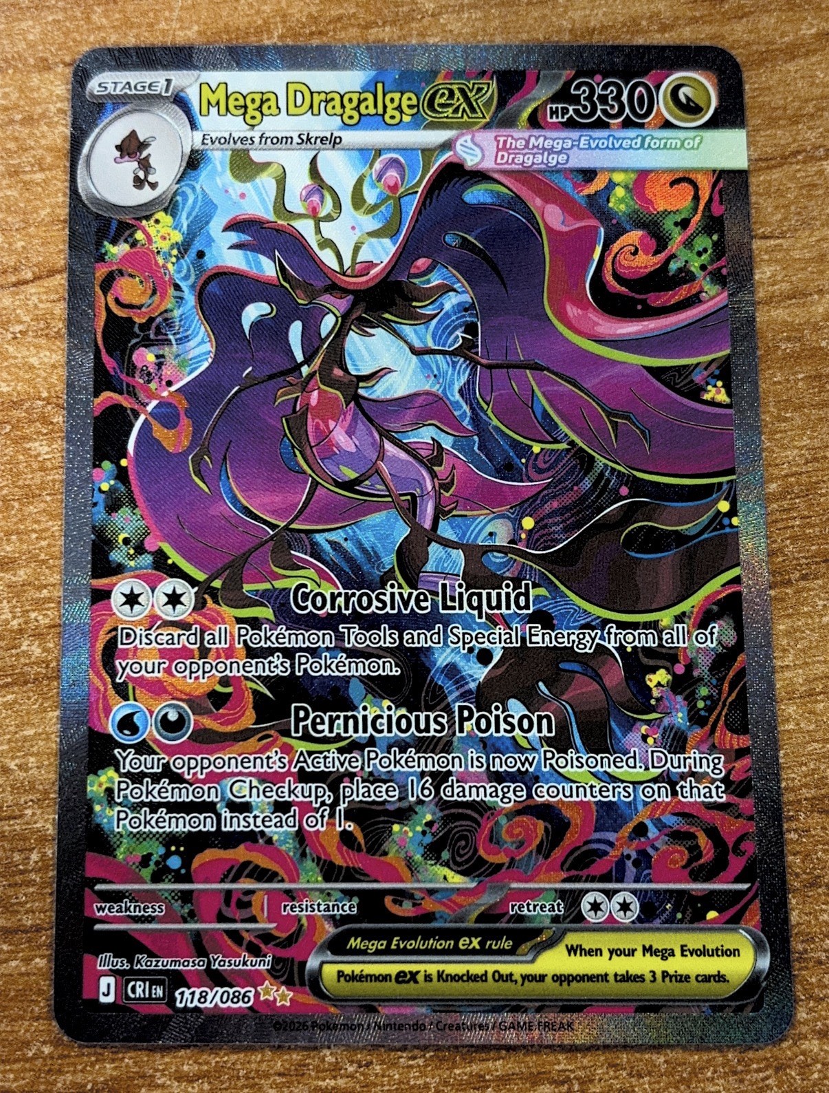 Pokemon TCG Mega Dragalge ex 118/086 SIR Chaos Rising Special Illustration Rare