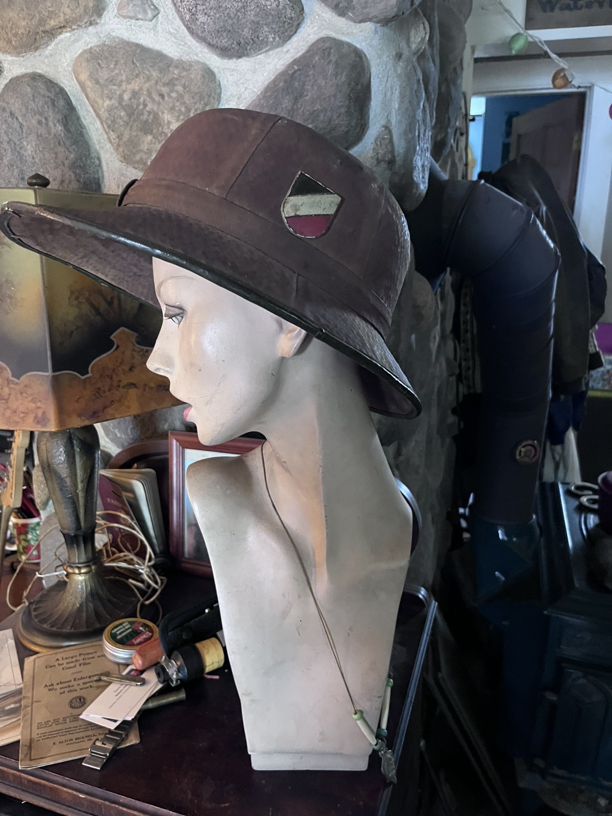 Antique WW2 Military Pith Hat Helmet