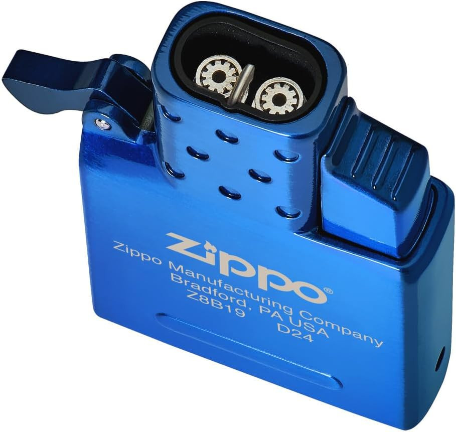 High Polish Blue Butane Lighter Insert - Double Torch