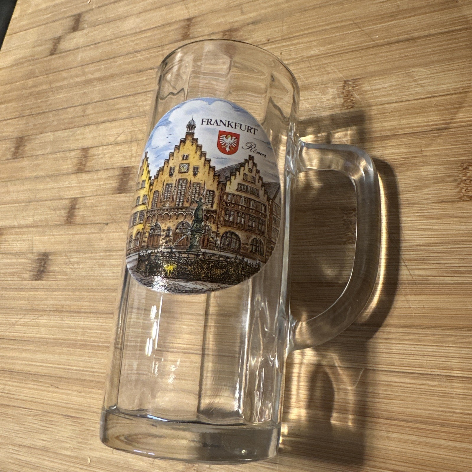 Vintage FRANKFURT a.M. ROMER Glass Beer Mug~Germany ~