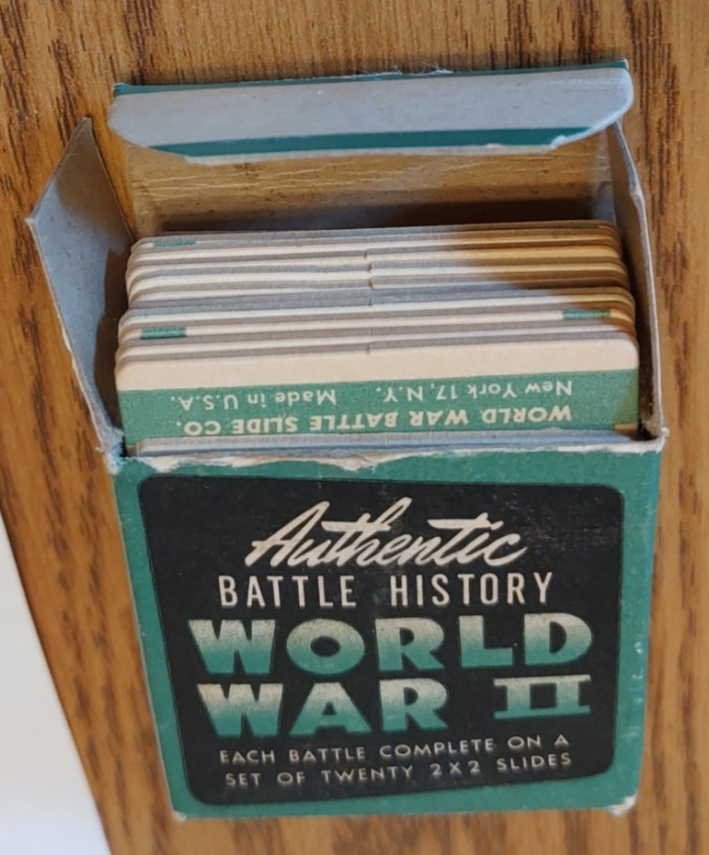 AUTHENTIC 1945  BATTLE HISTORY WORLD WAR II SLIDES ~ #8  IN THE BOX