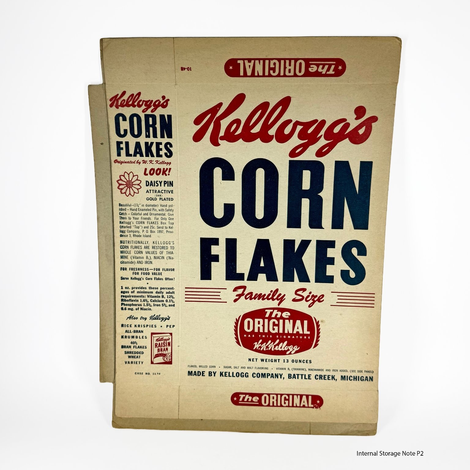 Vintage 1950s Kellogg's Corn Flakes Cereal Box Funny Face Cut-Outs F-87 Ring