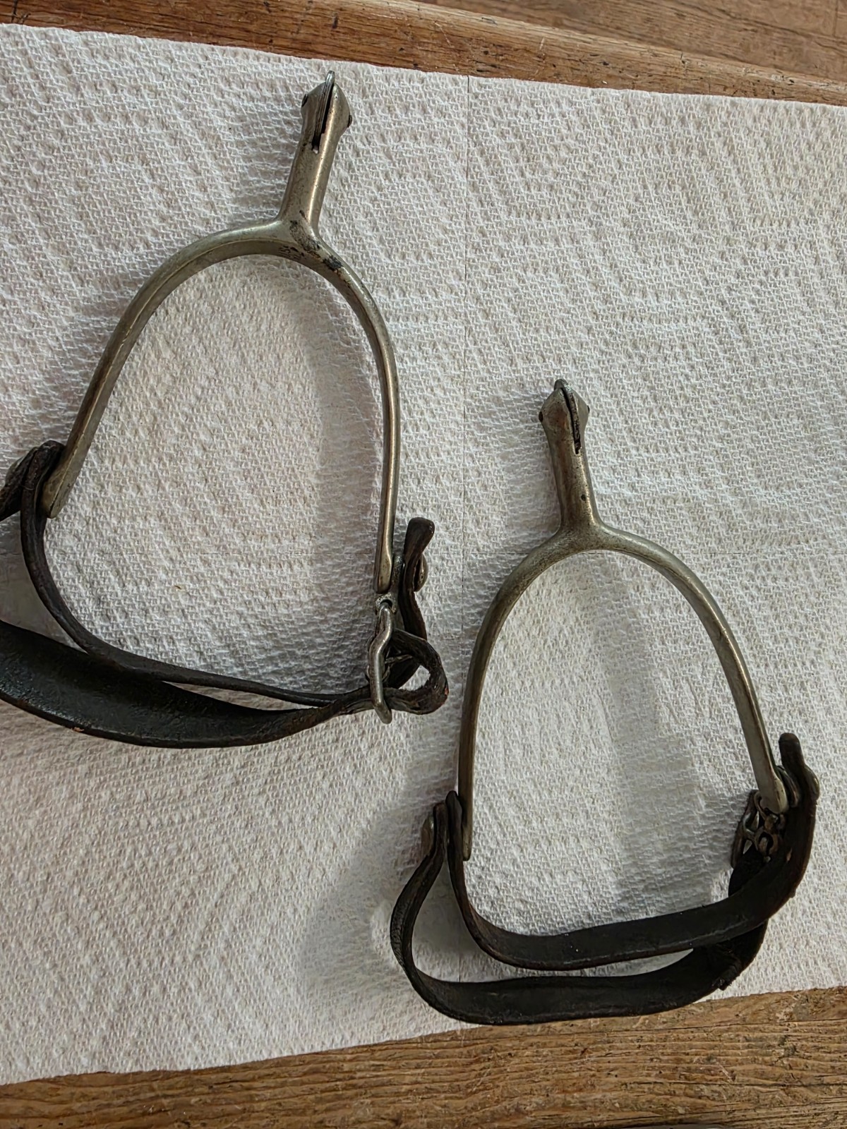 Vintage WW1 US Cavalry Spurs stamped US WL [Whitehorse LeCompte].