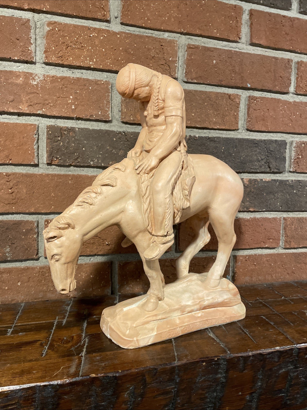 Comanche Clay Pottery Native American Indian & Horse \