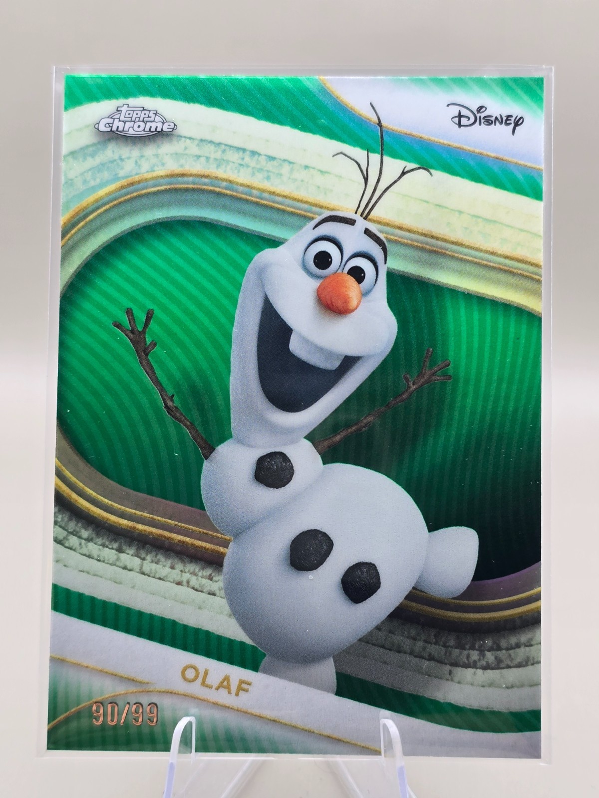 Olaf 2025 Topps Chrome Disney #113 Green Refractor /99