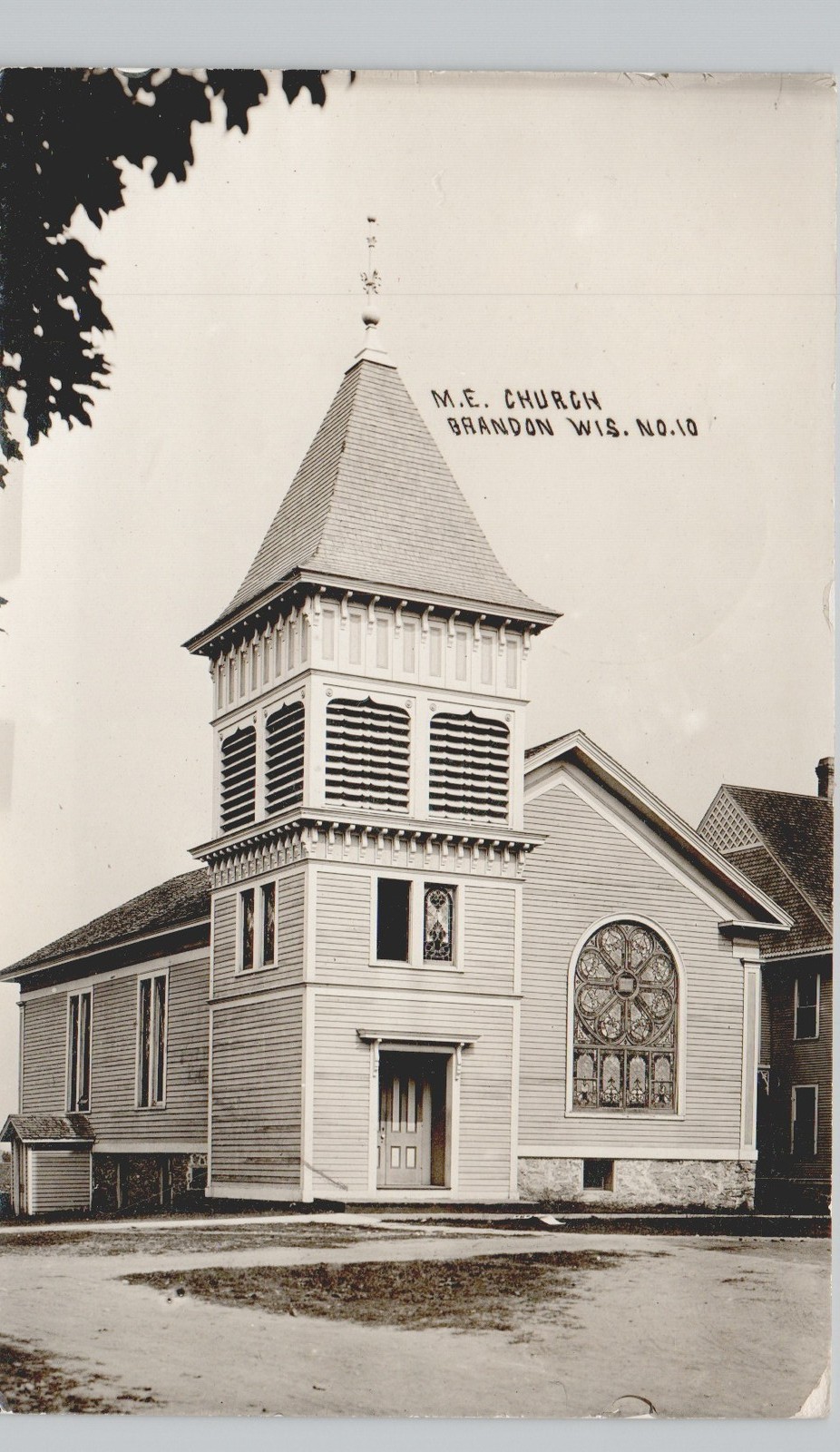 METHODIST CHURCH brandon wi c1910 postcard wisconsin real photo rppc