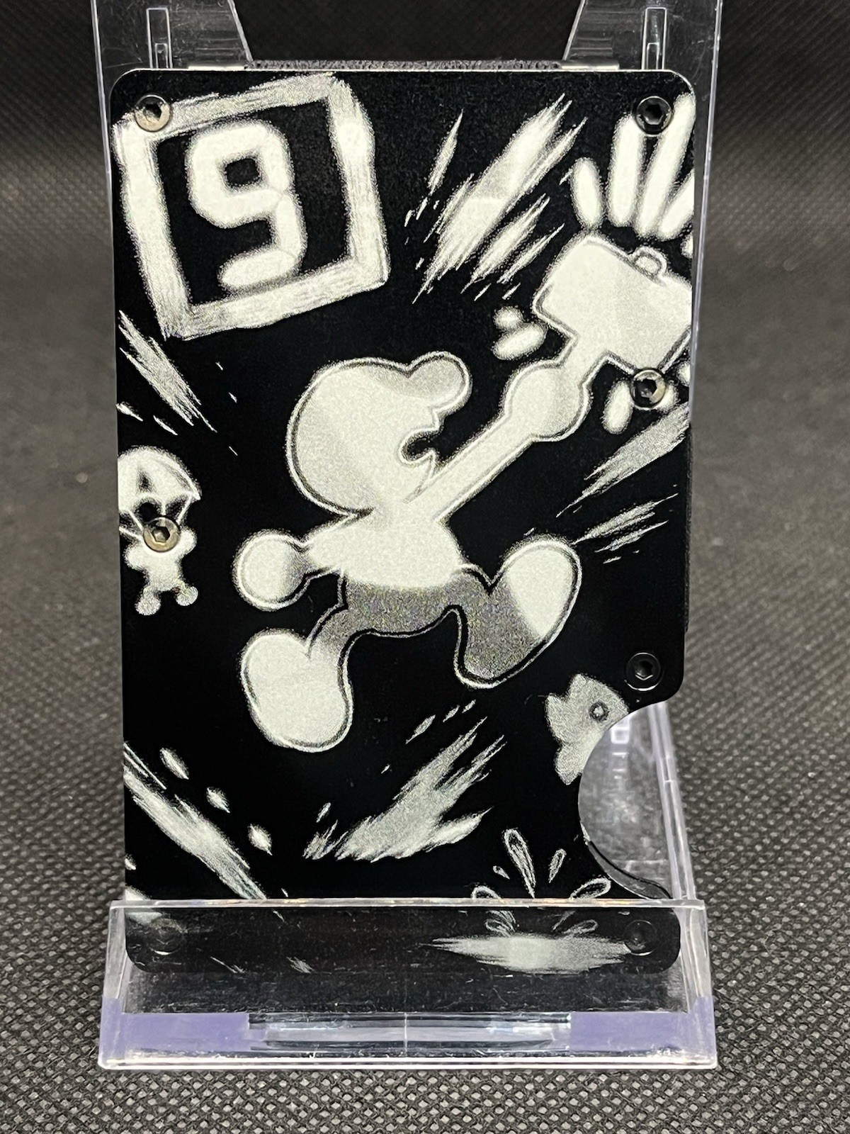Mr Game & Watch Super Smash Bros Metal Minimalist Wallet Card Case