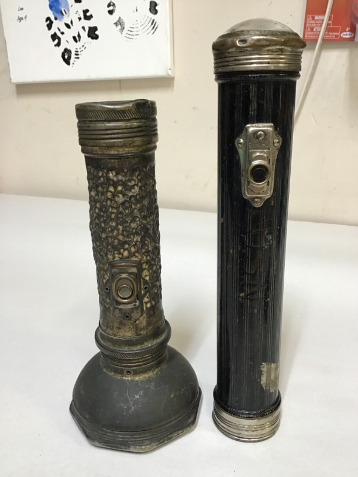 ANTIQUE US NAVY BRASS EVEREADY FLASHLIGHT & Barney & Berry
