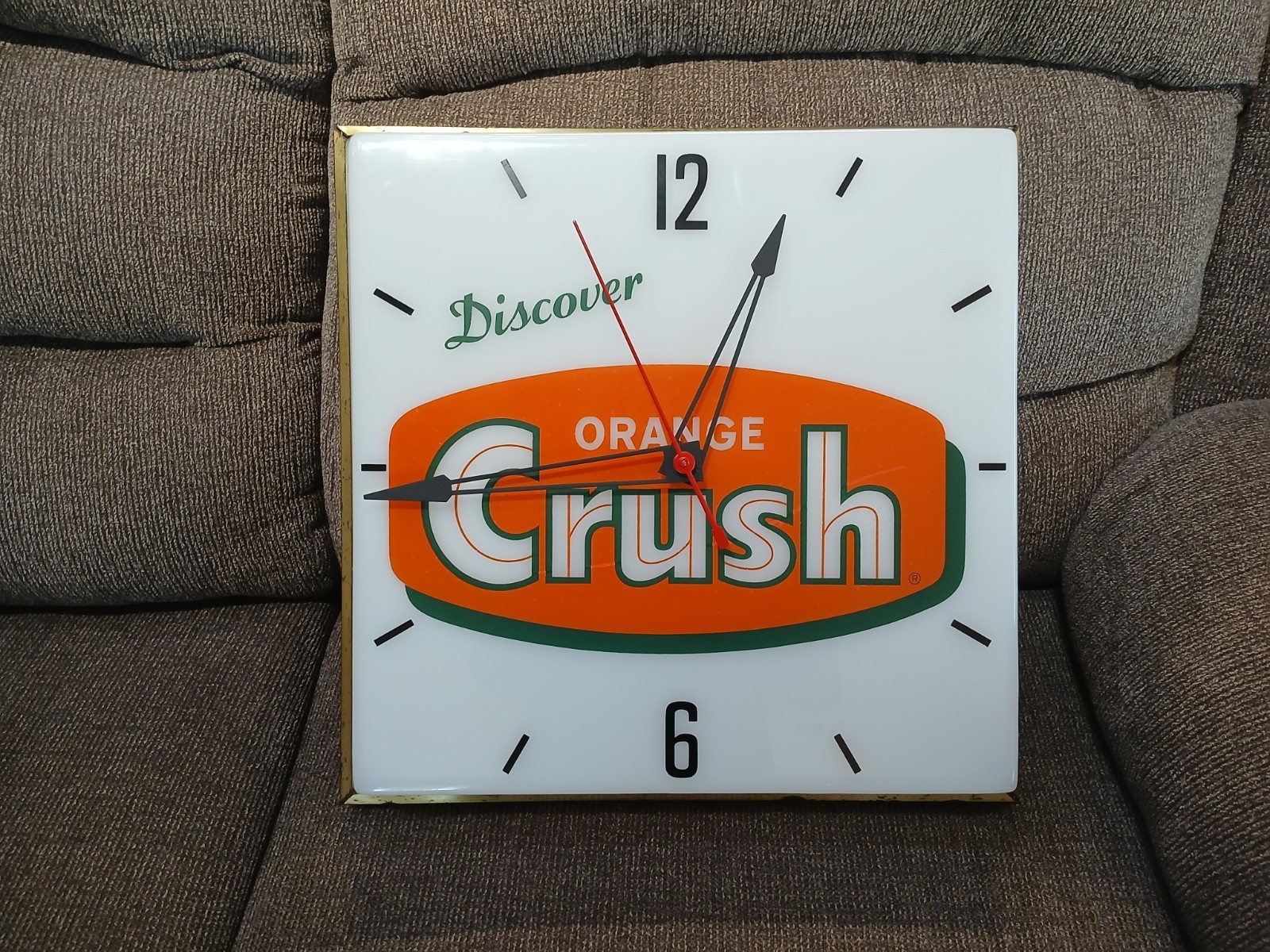 Vintage Orange Crush Pam Clock Electric Lighted Fully Working 1972