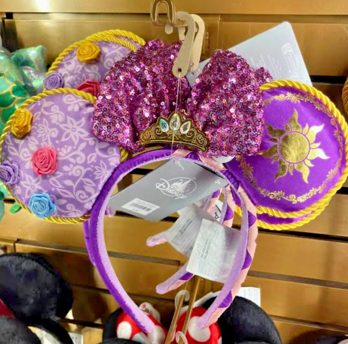 Disneyland Paris Tangled Rapunzel Dress Sun Crown Sequin Ears Headband DLP NWT