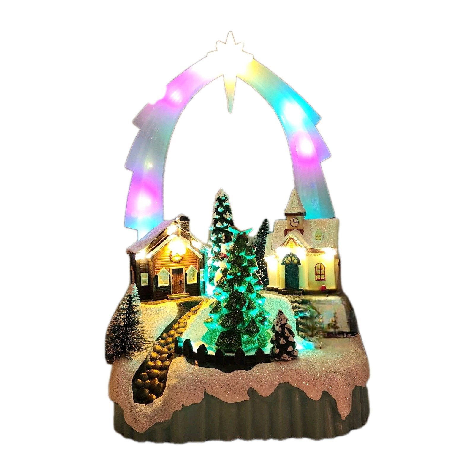 Holiday Time 11 Inch Light Up Musical Christmas Village Scene Plays 8 Carols