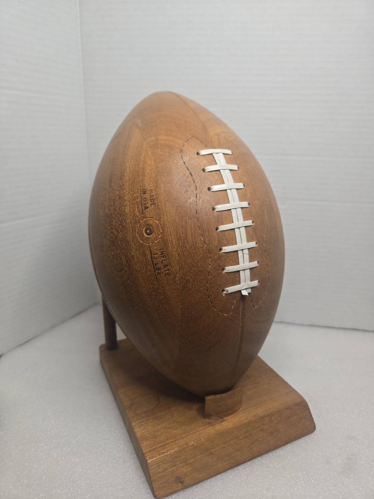 vintage hand-turned wooden football Made N The USA 1984 by Duane Blake #87  6½lb