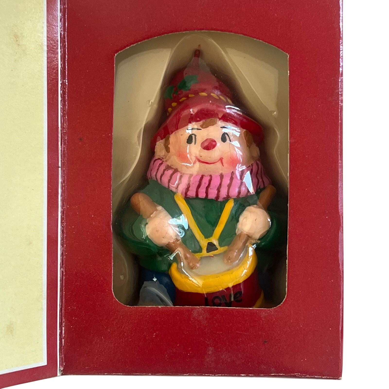 Vintage Jasco Christmas Elf Figural Candle Joy Unburned in Original Gift Box