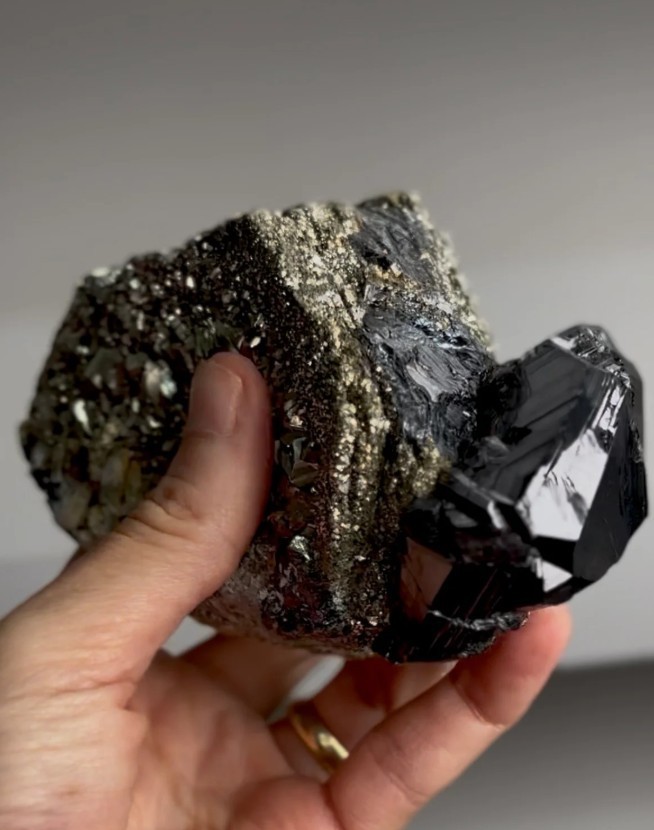 Pyrite After Pyrrhotite with Giant Sphalerite Crystals – Trepča Mine, Kosovo
