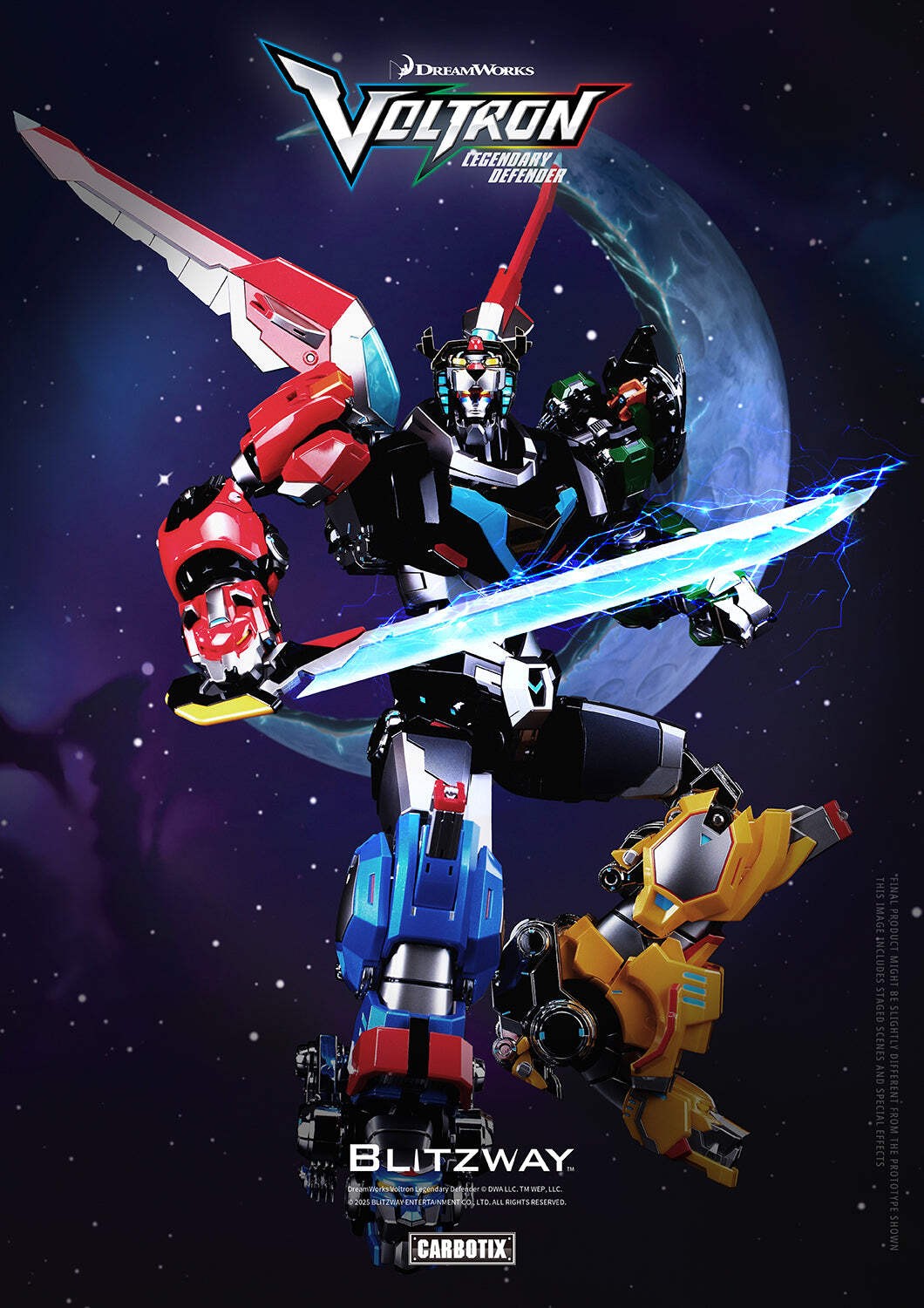BLITZWAY Dreamworks Voltron Legendary Defender Carbotix Die-Cast Action Figure