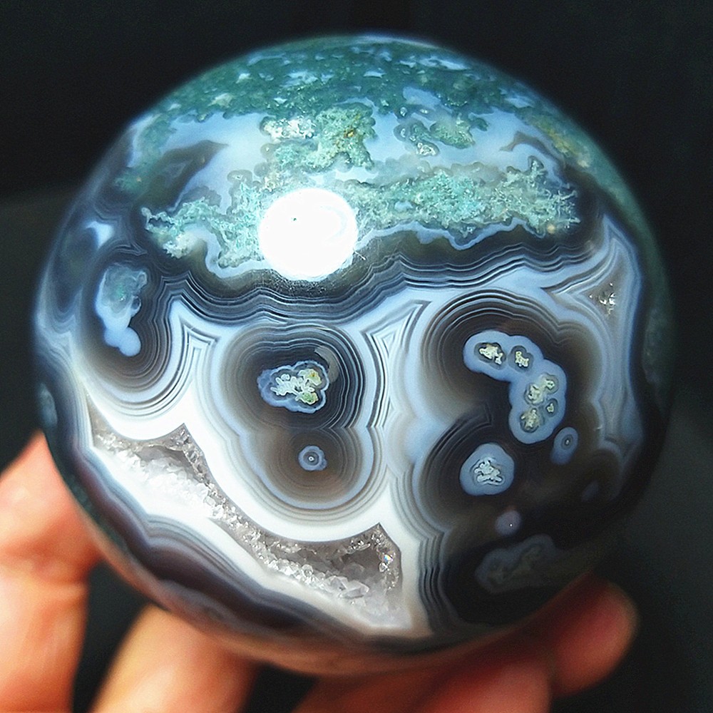 RARE 395.6g Natural Polished Colorful Agate Crystal Ball Geode Healing A4991