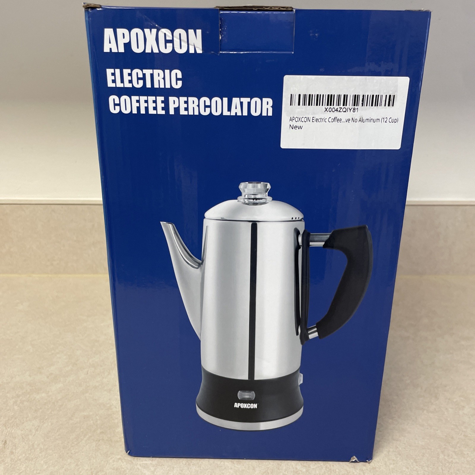 APOXCON Electric Coffee Percolator Stainless Steel Coffee Maker 12 Cup
