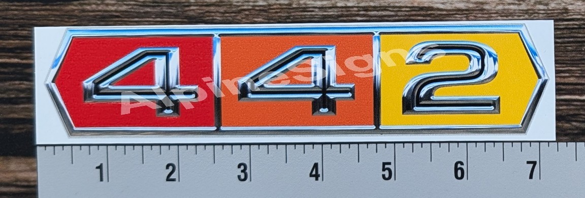 1964 - 1968 Oldsmobile 442 badge sticker decal 7