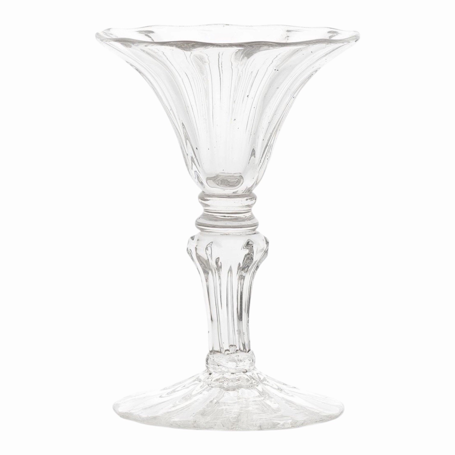 Mid-XVIII Antique Moulded Stem Sweetmeat Glass (circa 1740-60)