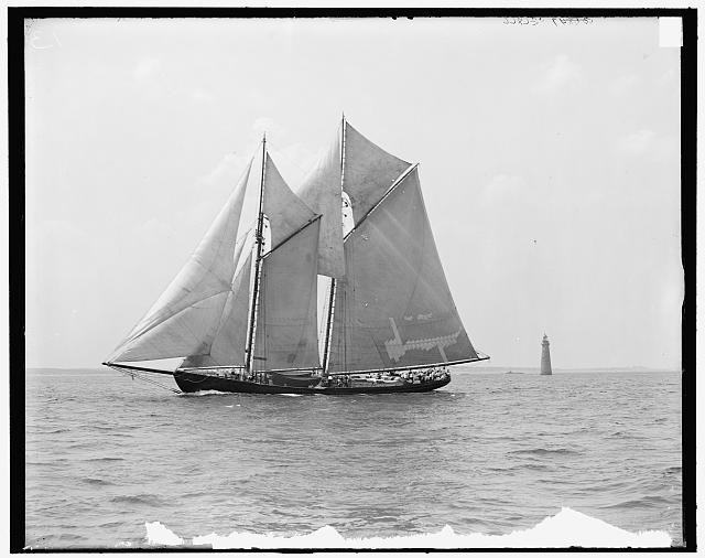 Photo:Massachusetts Bay MA James W Parker Schooner Fishermen\'s Race 1907