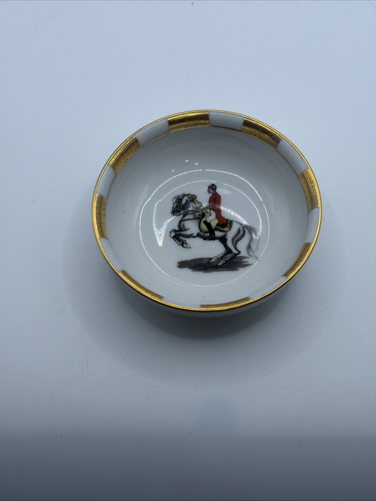 PORCELAIN SPANISCHER TRITT HORSE Riding Equestrian Small Bowl Handgemalt