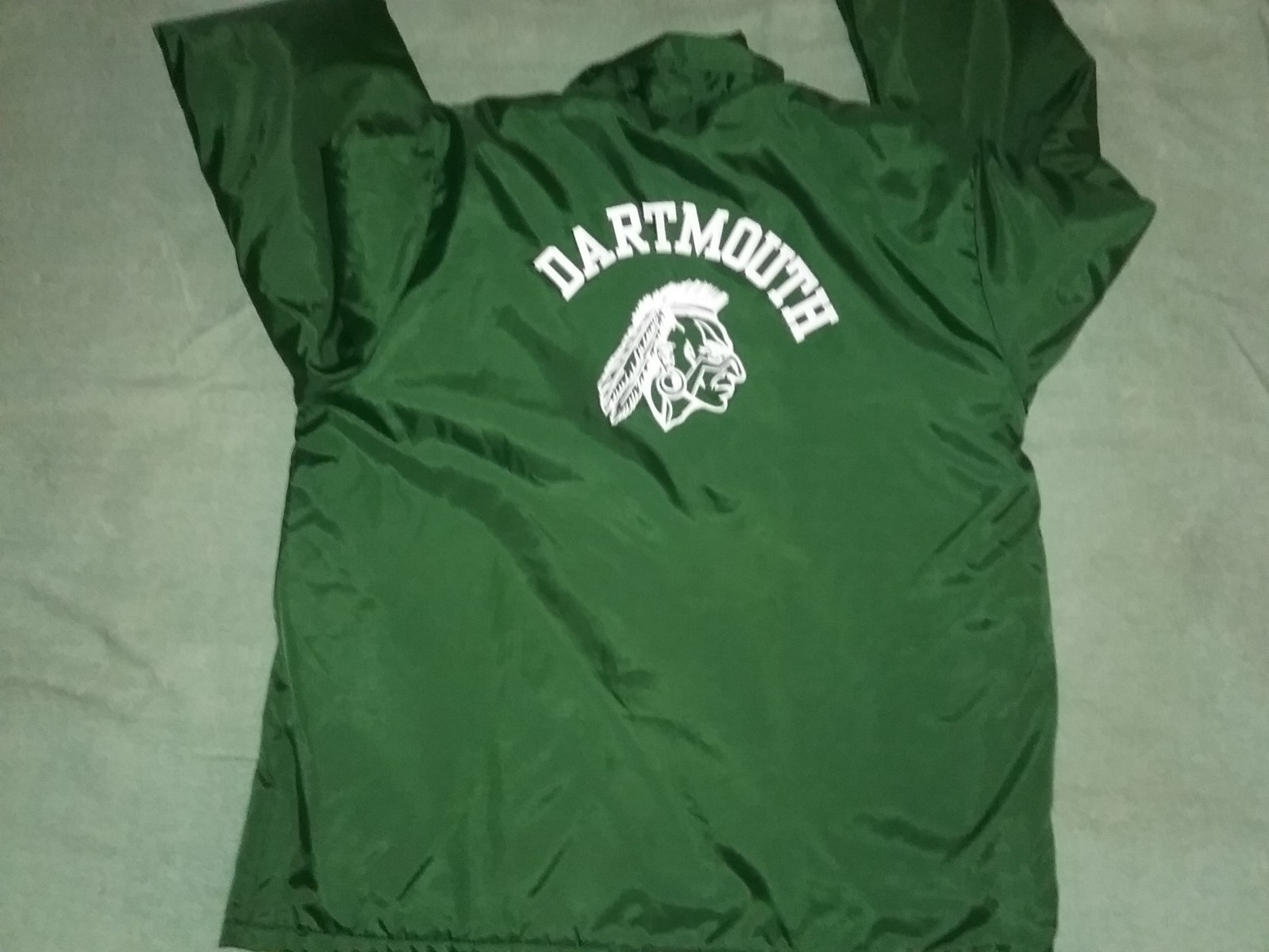 Dartmouth College Indian Mascot Psi Upsilon Lined Coach's Button-Up Jacket Large