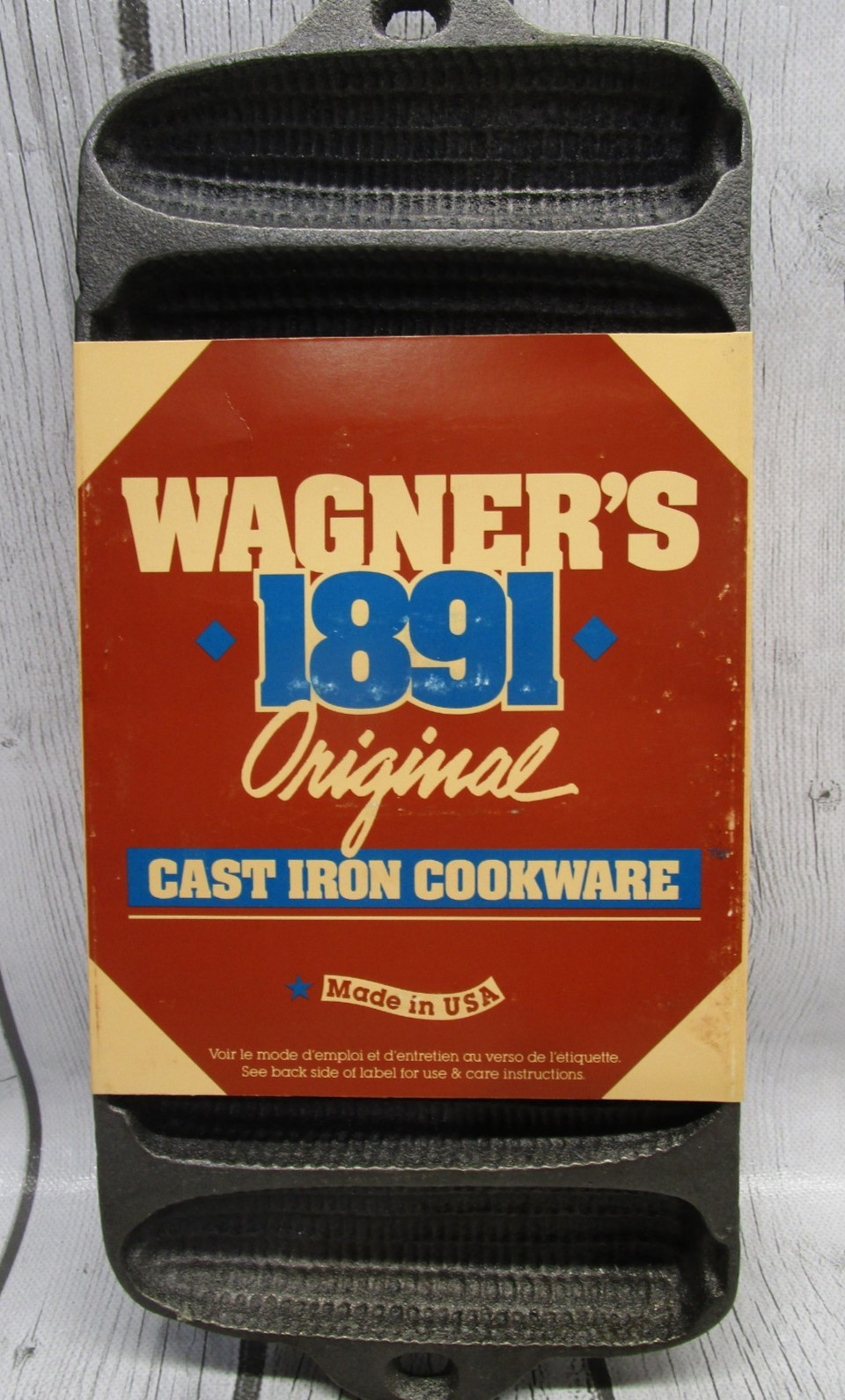 NOS WAGNER'S 1891 CAST IRON Cookware Cornbread Pan #1319 Made in USA - Brand NEW