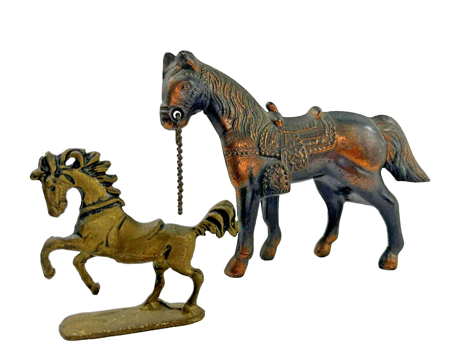 Horse Lot Copper or Brass Pot Metal Sculptures Statues  GIFT