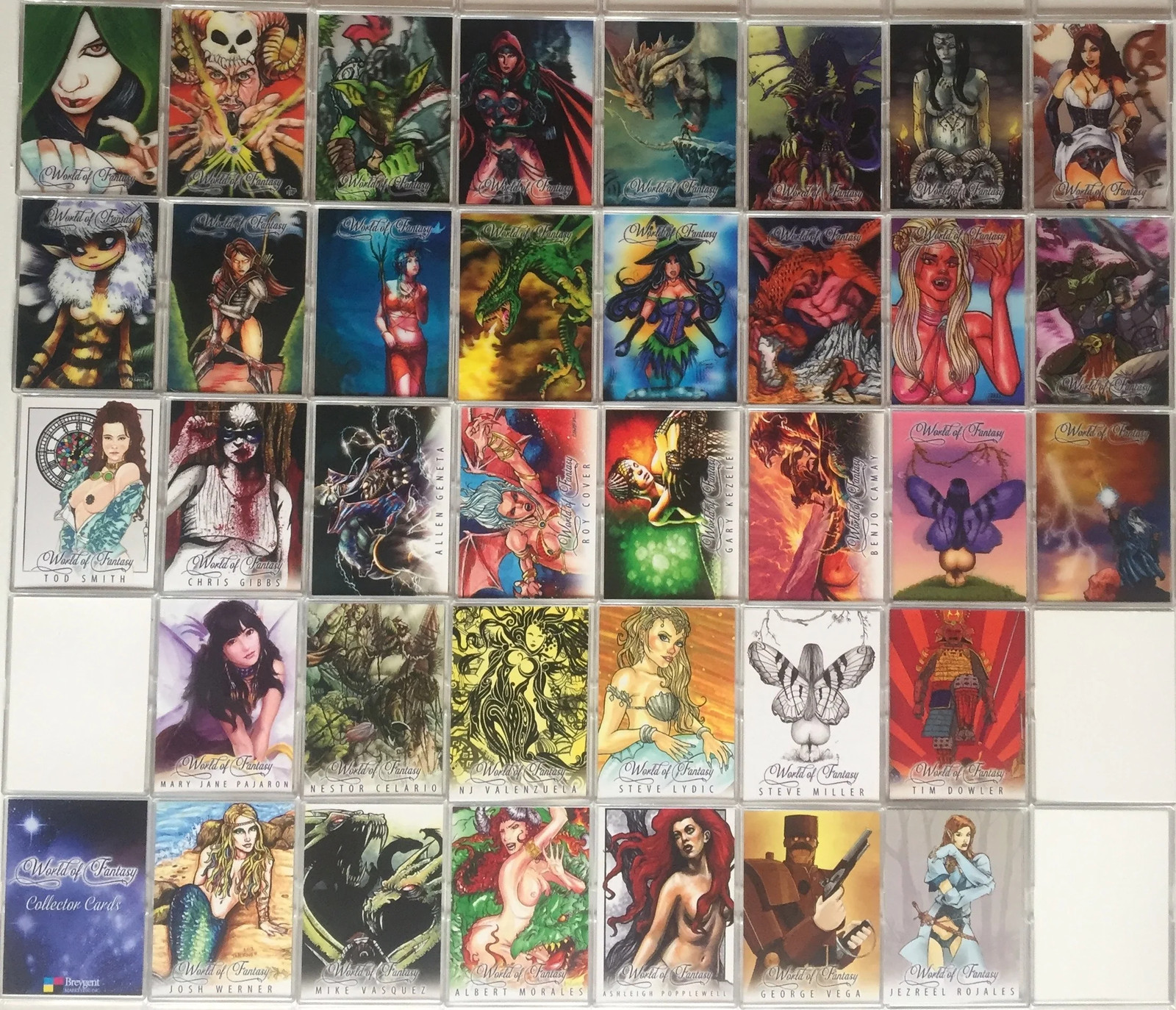 World of Fantasy Card Set 19 Cards + 18 Lenticular Art Cards Breygent 2012