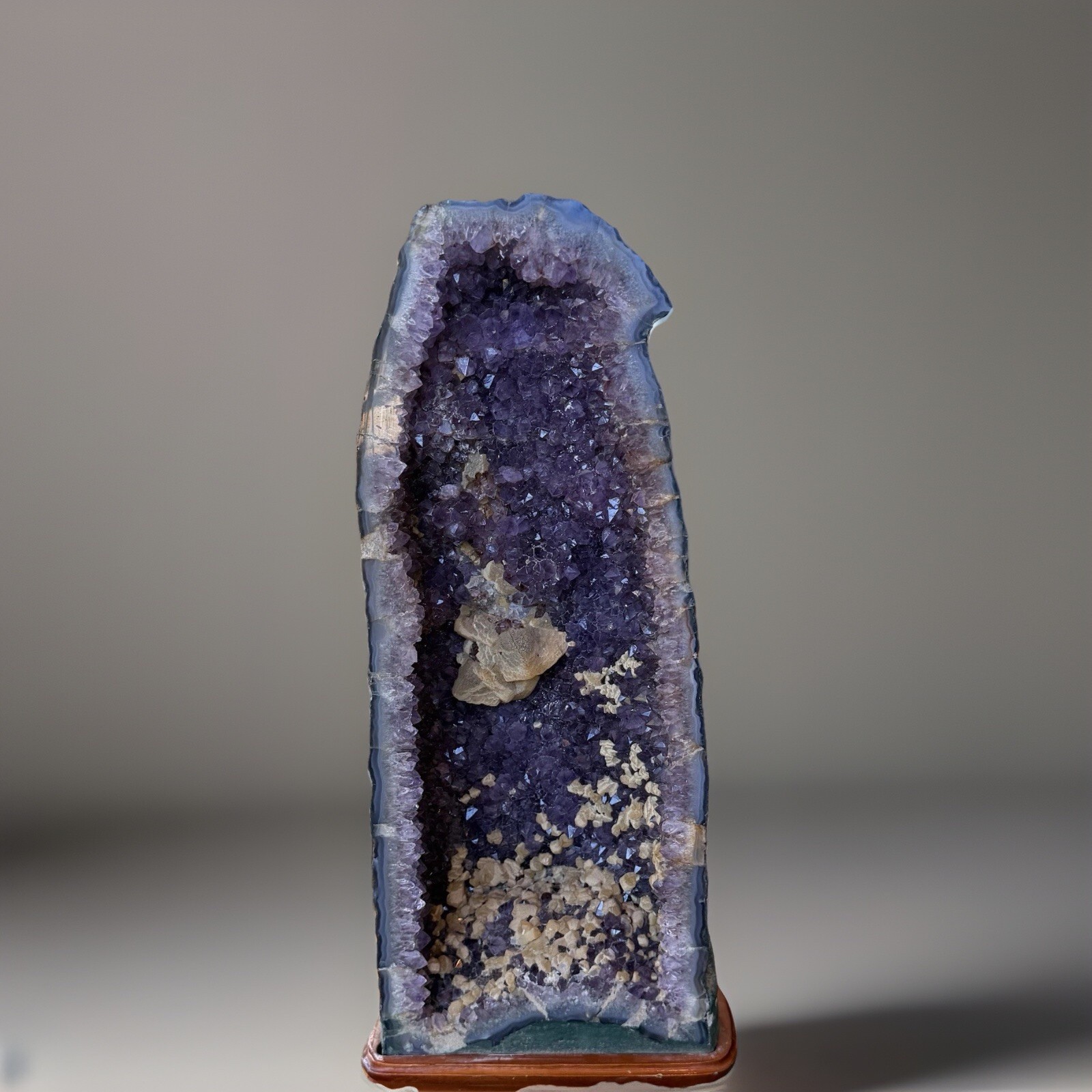26lb Healing Amethyst Cathedral Geode Calcite Clusted