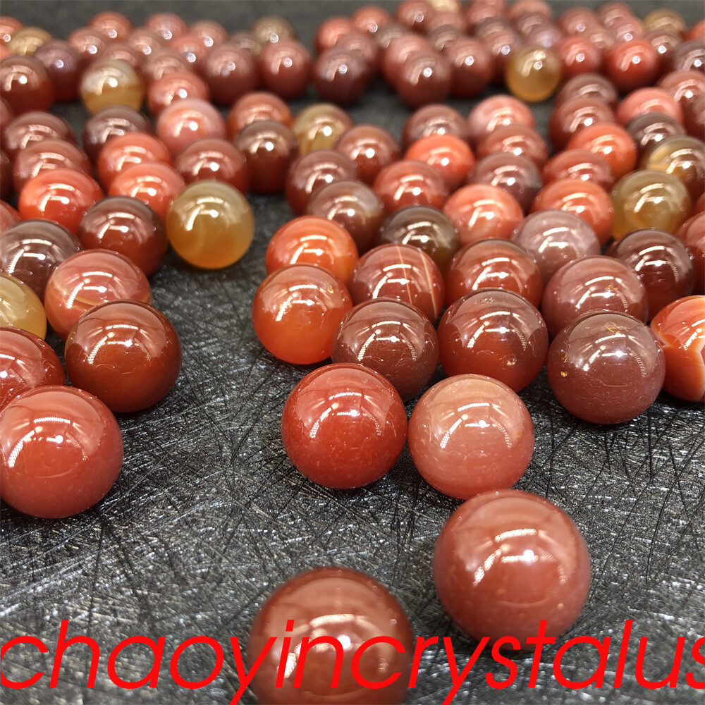 100pc Natural Carnelian Ball Quartz Crystal Sphere Pendant Reiki Heal Gem 15mm