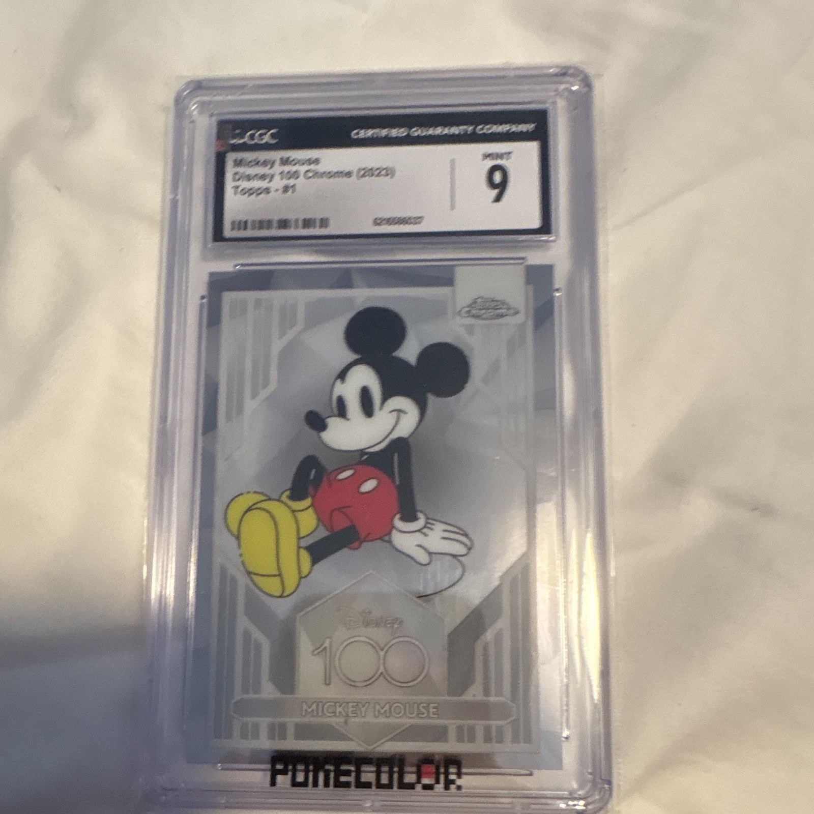 Topps Disney 100 Chrome (2023) Mickey Mouse #1 Non-Sport Card Graded CGC 9