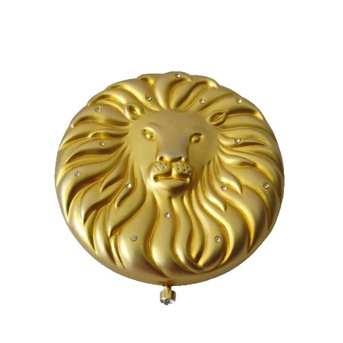 Estee Lauder Collectible Golden Lion Clear Crystals Vintage Powder  Compact