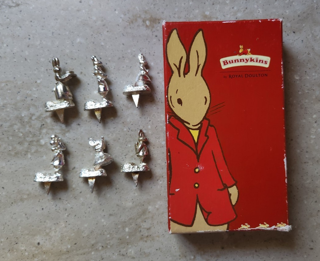 Reed & Barton Silver Plated Bunnykins Beatrix Potter Birthday Candle Holders