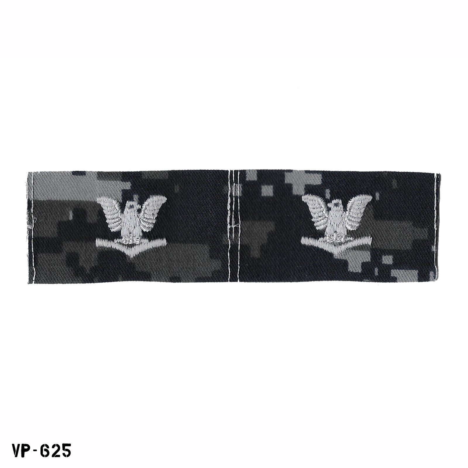 PAIR USN BDG NWU Blue Digital Collar Patches Petty Officer 3rd Class PO3 E-4