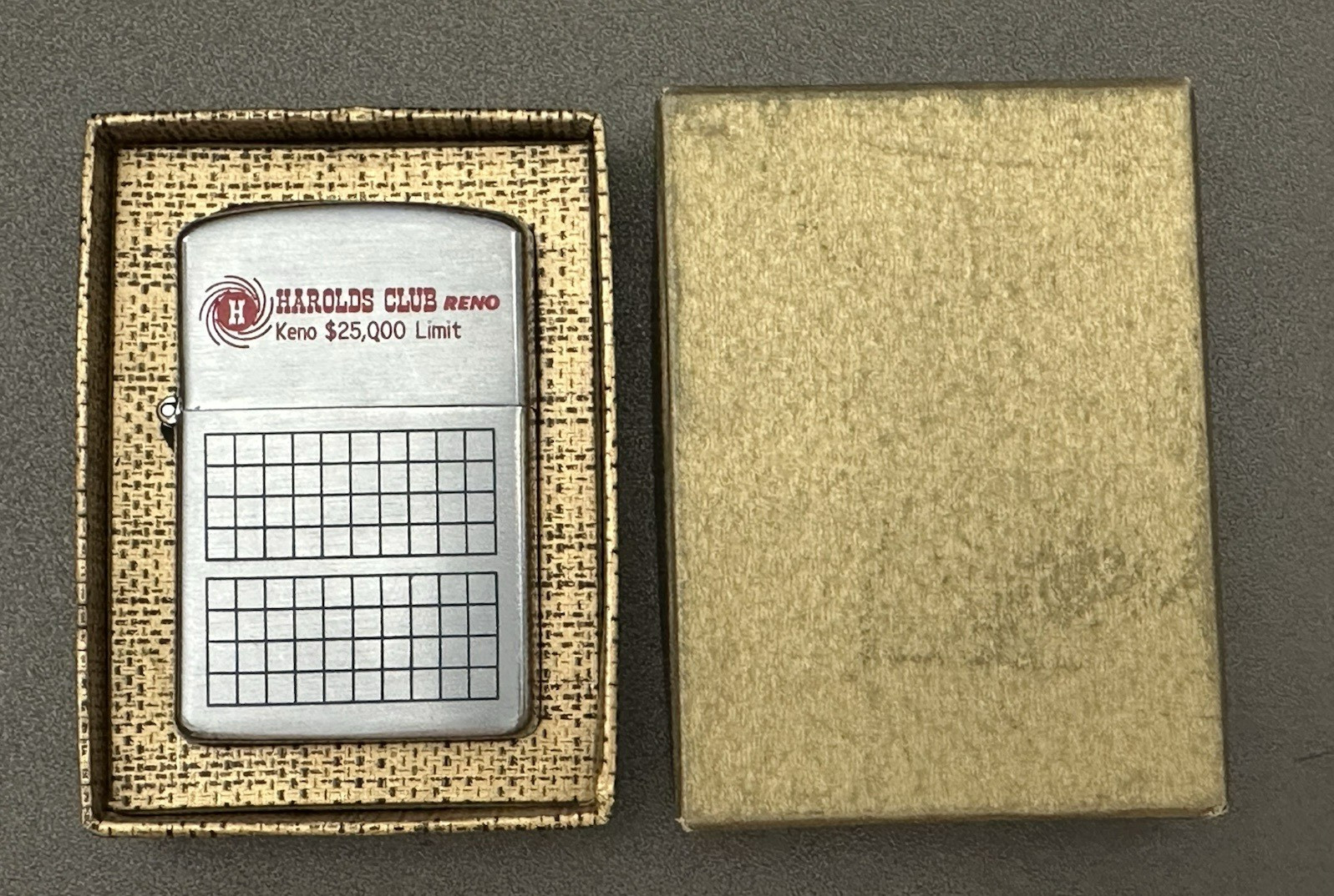 Harold\'s Club RENO NEVADA Keno $25,000 Limit  LIGHTER New Old Stock UNFIRED +Box