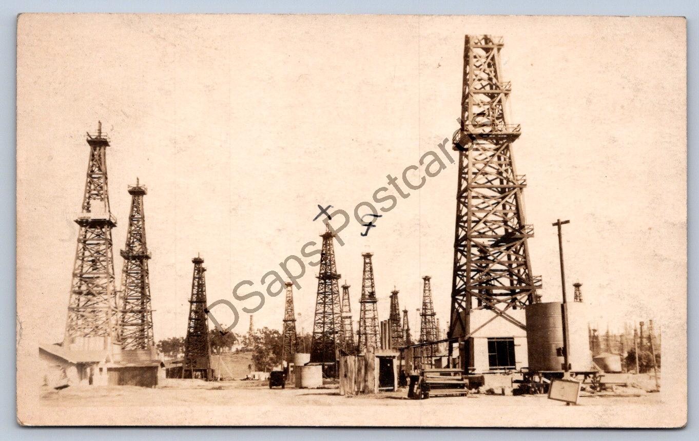 K67/ Signal Hill Long Beach California Postcard RPPC c1910 Oil Wells 250