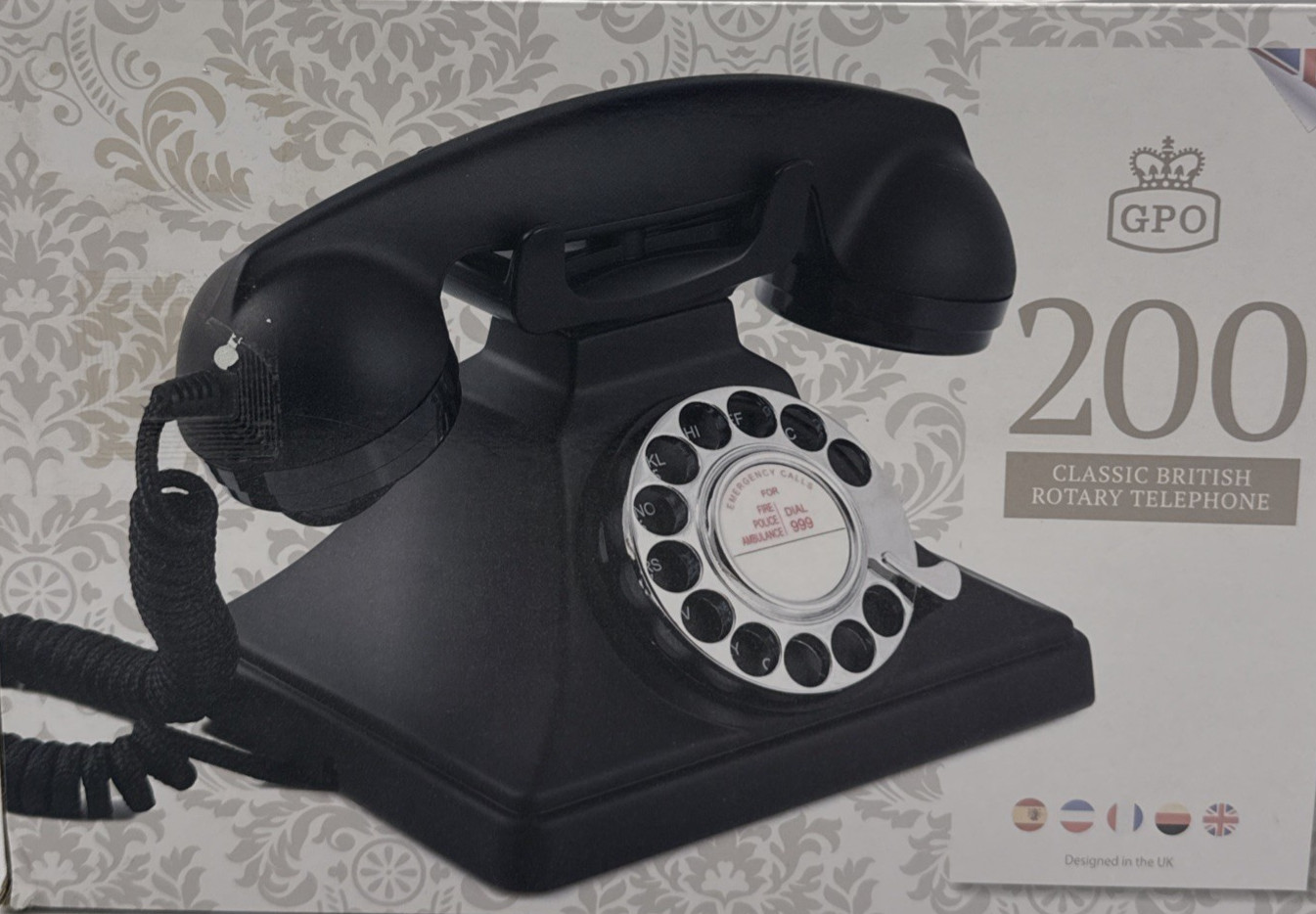 Vintage 1940s GPO 200 Classic British Rotary BLACK Phone - Wonderful NOS