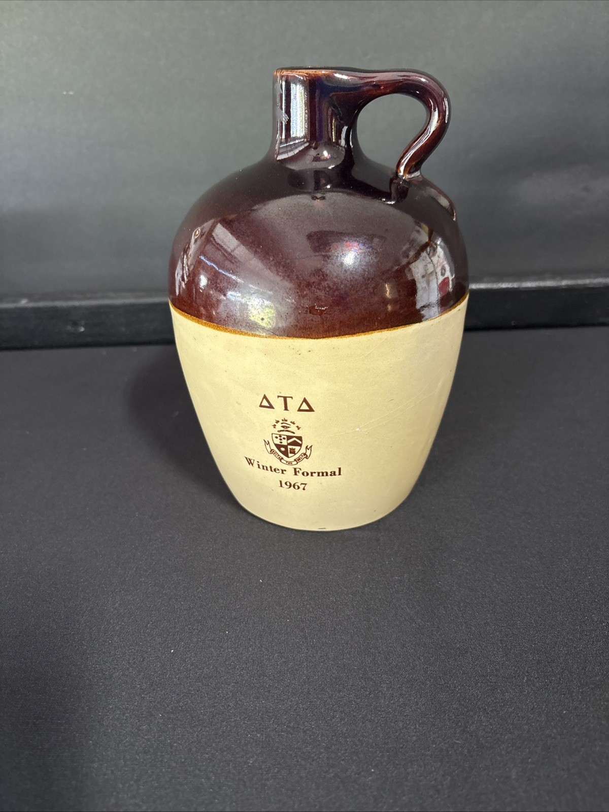 1967 Delta Tau Delta Sorority Stoneware Drinking Jug \