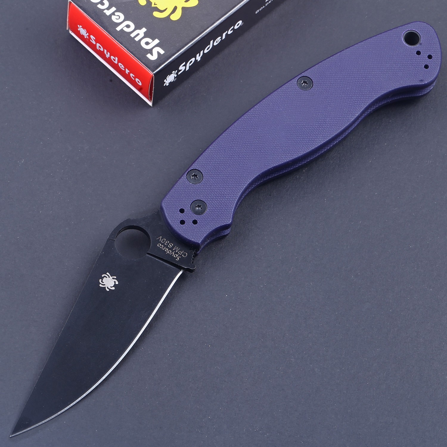 Big Long Purple G10 Handle Carbon Steel Folding Knife Hunting Camping Knife