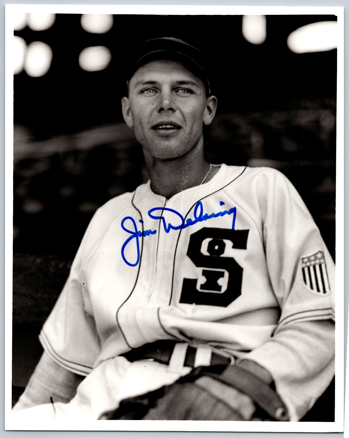 Jim Delsing Autographed Photo Vintage Baseball Outfielder 1948 Hand Signed