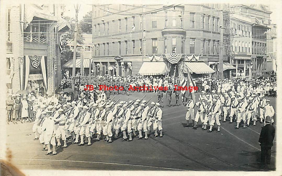 Unknown Location, RPPC, World War I Military Parade