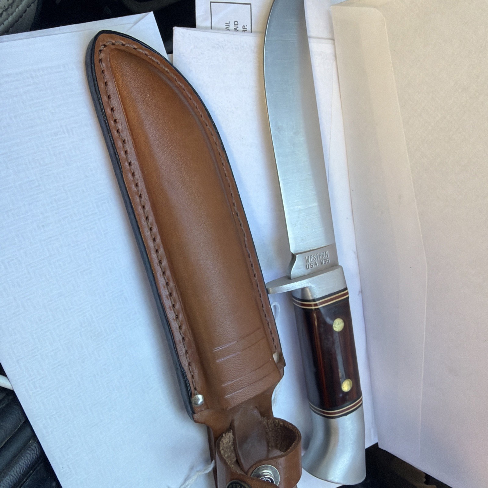 VINTAGE WESTERN USA W36  FIXED BLADE 