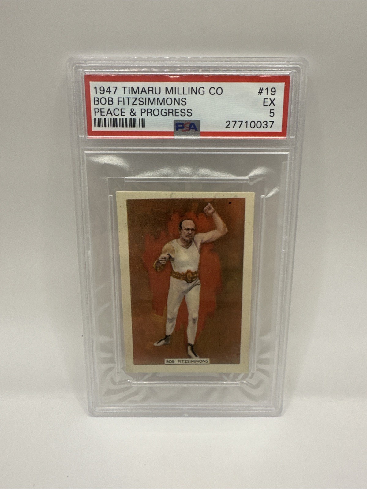 1947 Timaru Milling Co. BOB FITZSIMMONS #19 Peace & Progress PSA 5 EX