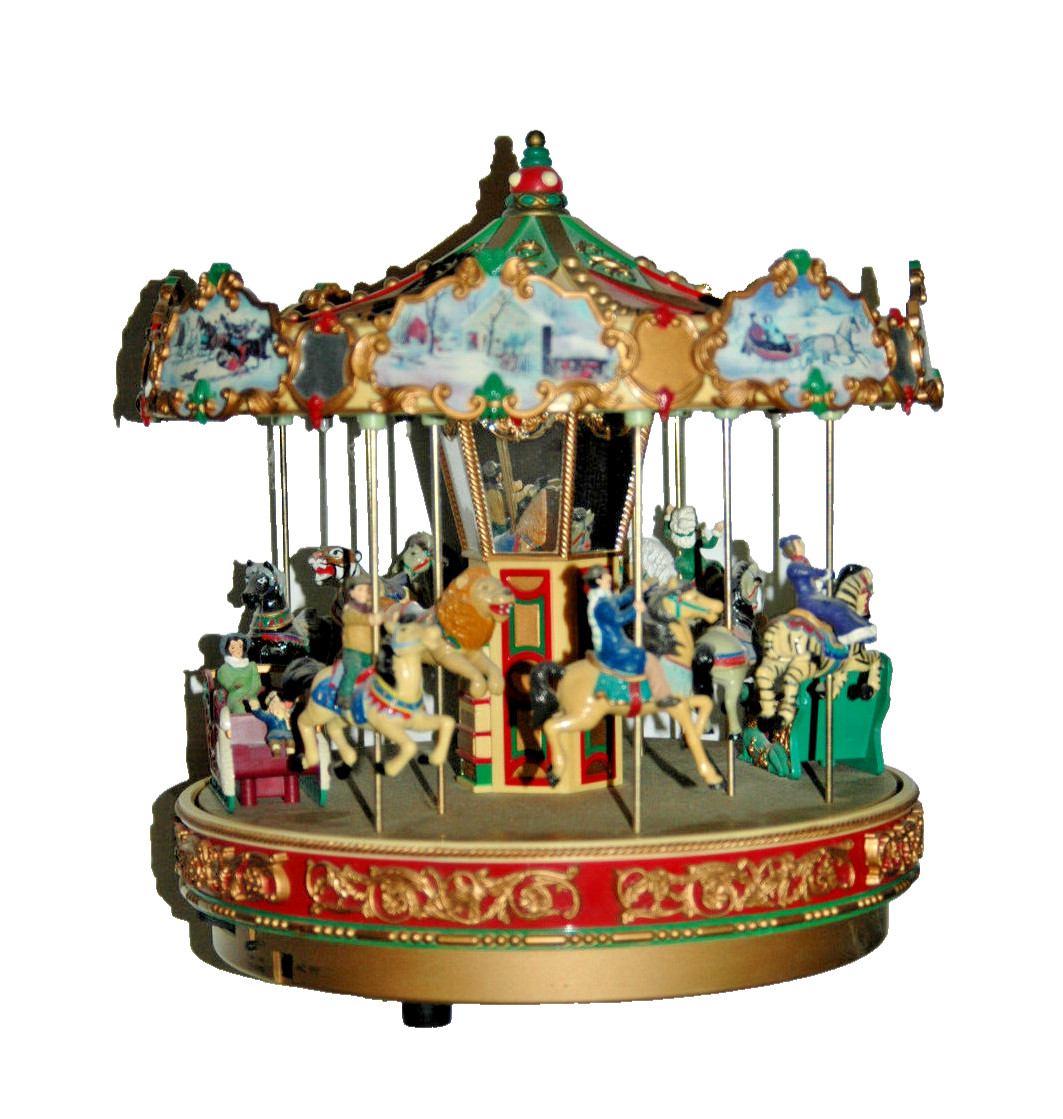 MR CHRISTMAS Holiday Merry Go Round Musical Animated Carousel *READ CONDITION*