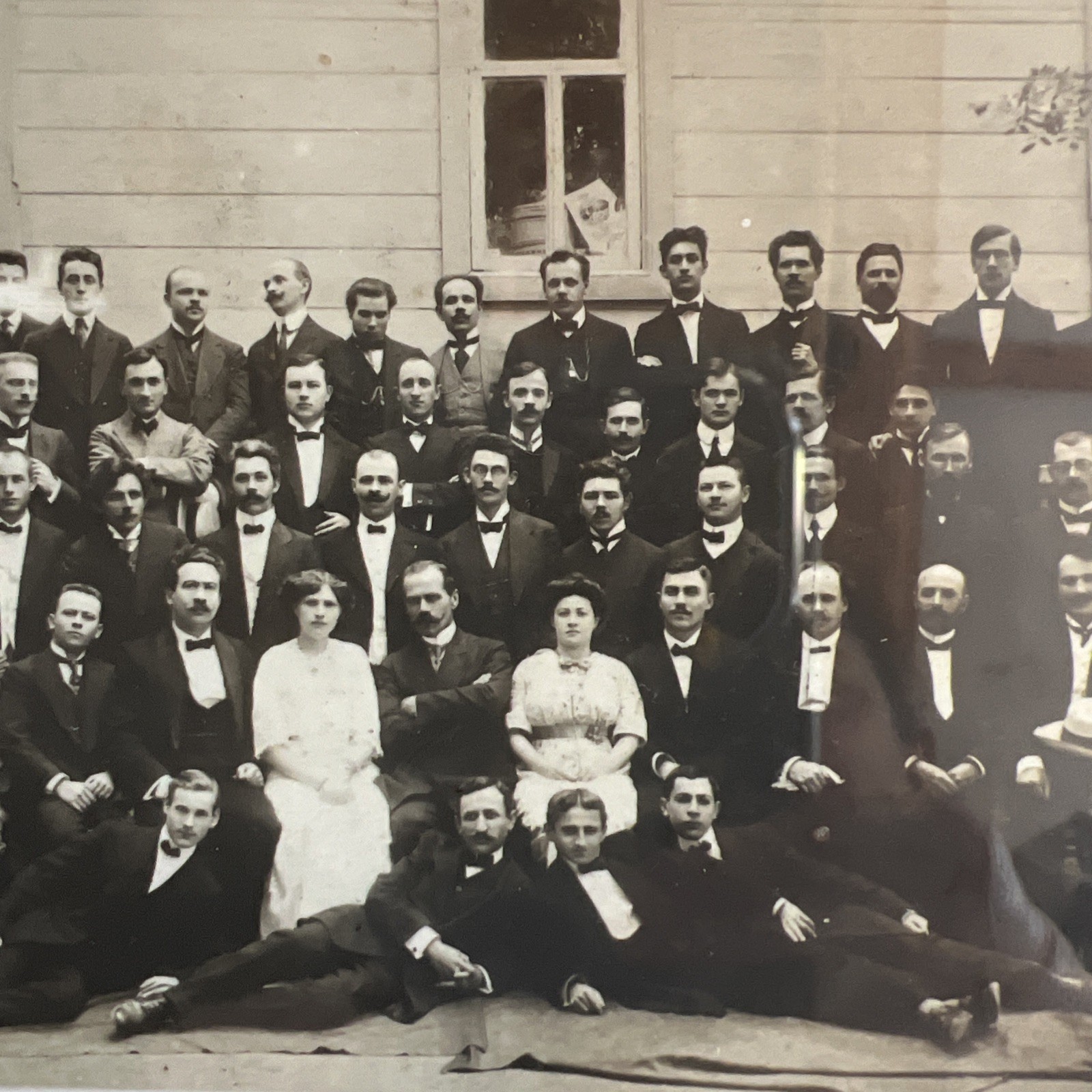 Antique Victorian Group Photograph 1900's Russia Signed